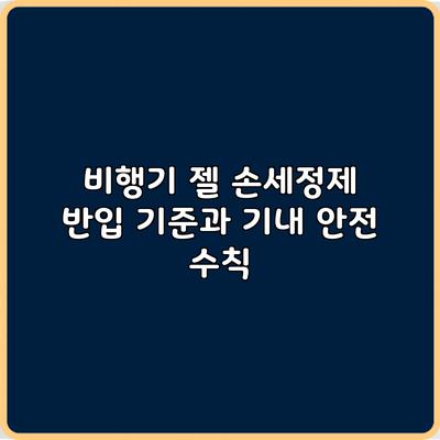 비행기 젤 손세정제 반입 기준과 기내 안전 수칙