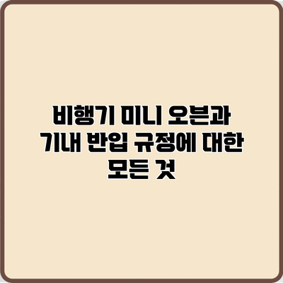 비행기 미니 오븐과 기내 반입 규정에 대한 모든 것
