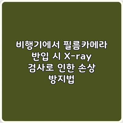 비행기에서 필름카메라 반입 시 X-ray 검사로 인한 손상 방지법