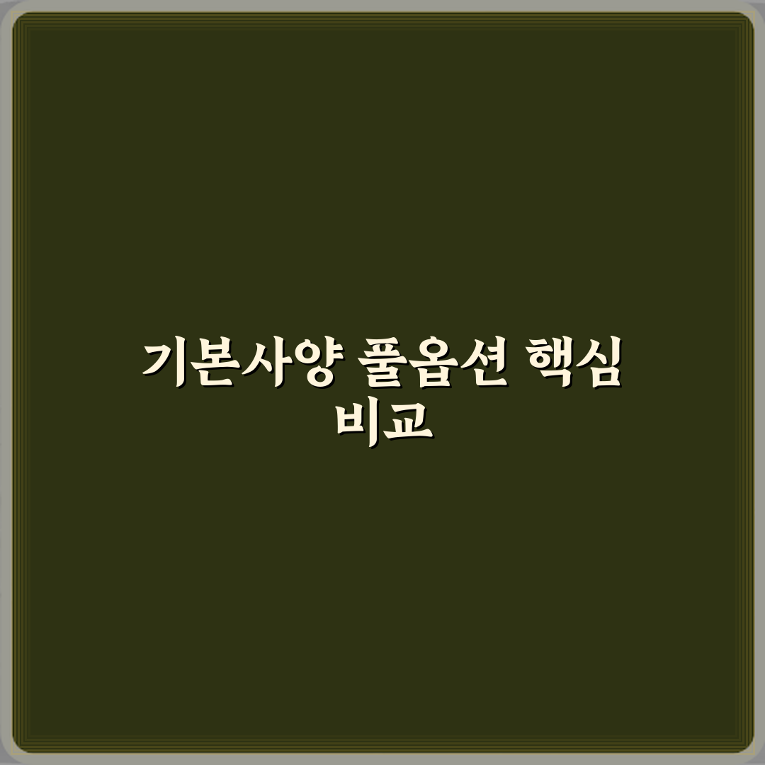 헷갈리는 당신께: 기본사양과 풀옵션 차이 3분 총정리