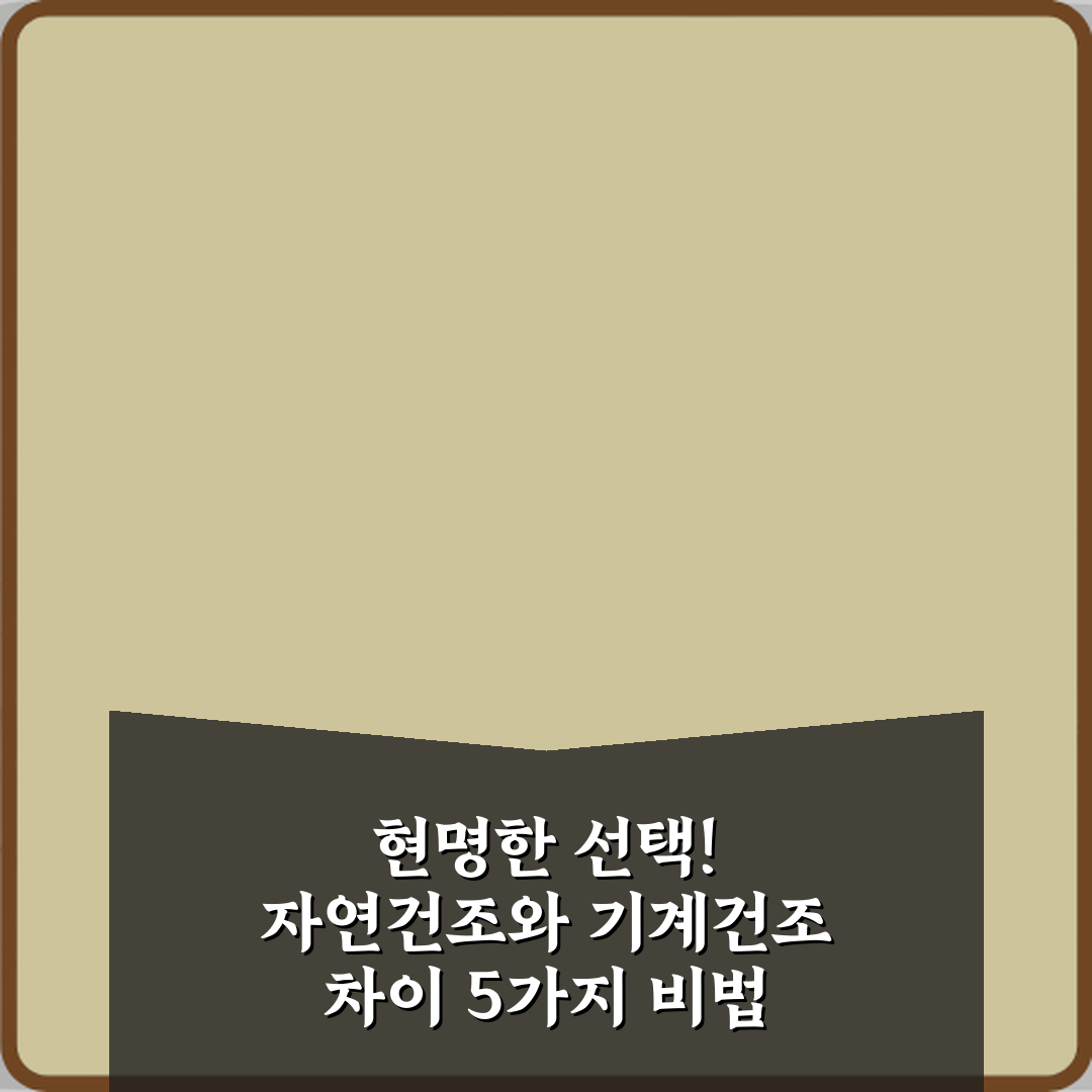 현명한 선택! 자연건조와 기계건조 차이 5가지 비법