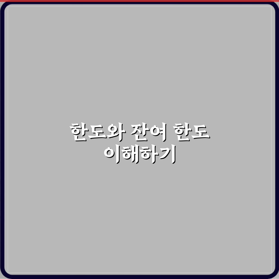 한도와 잔여한도 차이 체험기, 직접 써보니 달랐어요